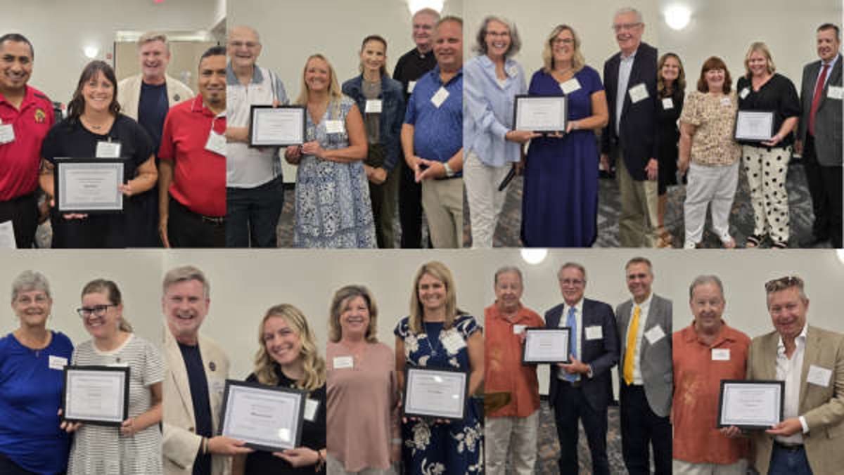 Teachers receiving grant awards at annual dinner ceremony hosted by retired teachers foundation