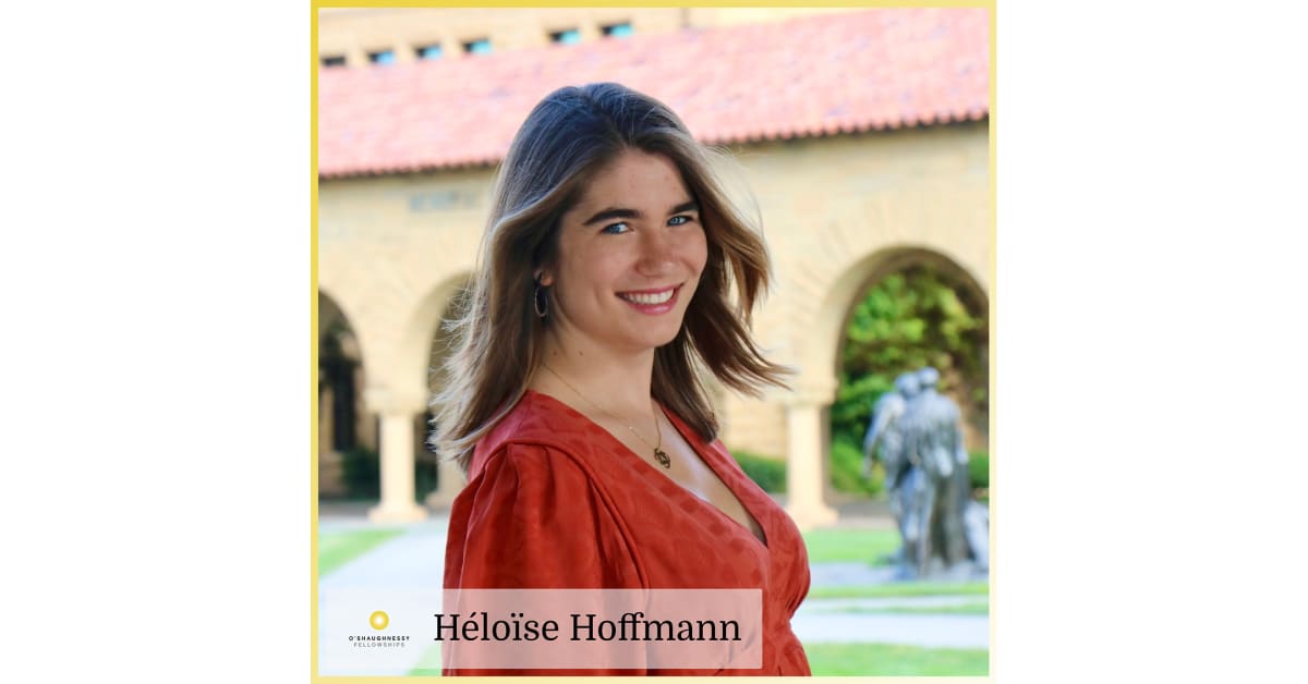 Stanford bioengineering student Héloïse Hoffmann working in laboratory on gene therapy research