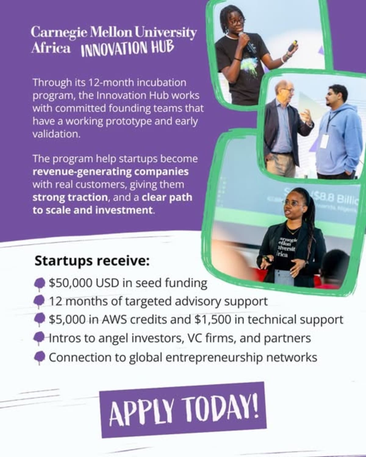 African entrepreneurs collaborating on laptop in modern innovation hub workspace