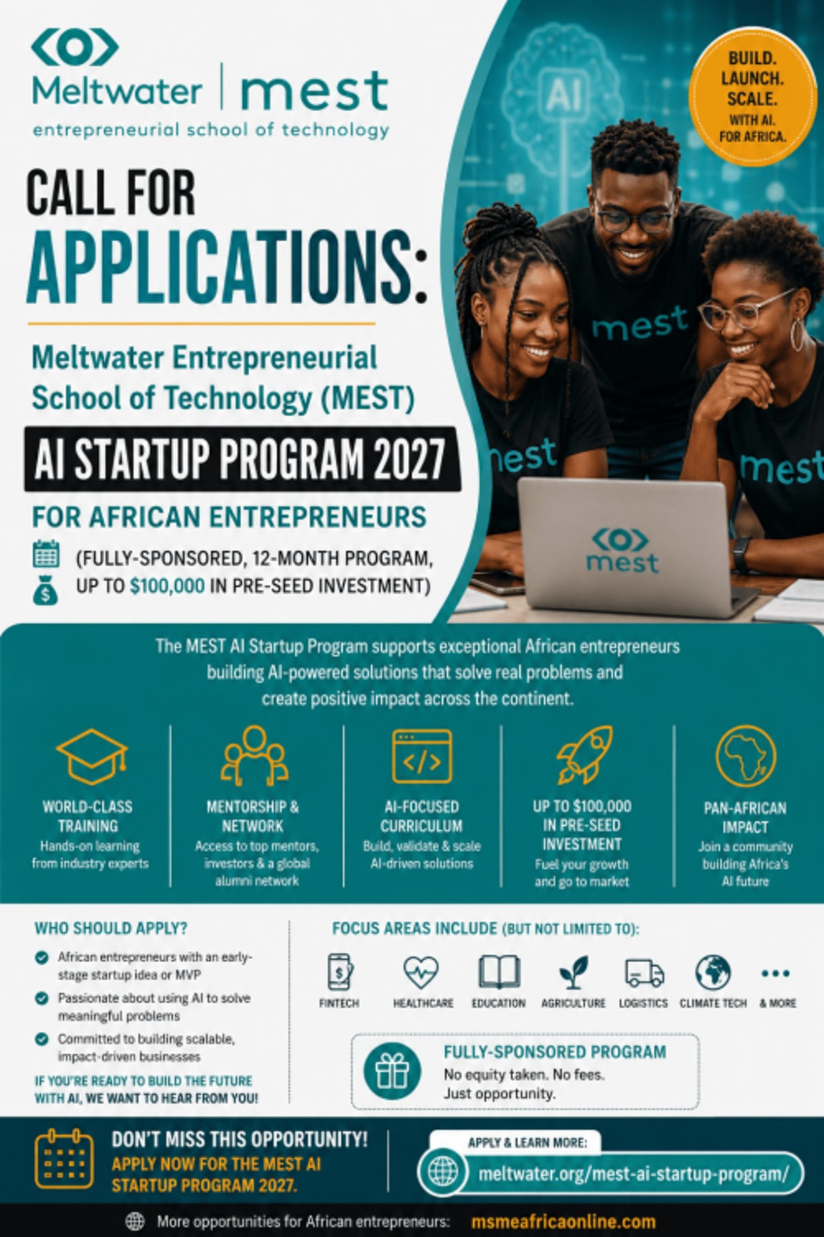 Young African entrepreneurs collaborating on AI technology projects in modern workspace