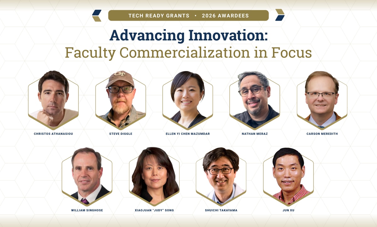Georgia Tech researchers working on innovative technologies in laboratory setting with advanced equipment