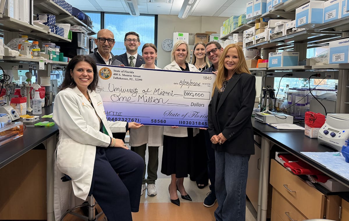 Scientists working in laboratory at University of Miami HIV research institute in Florida