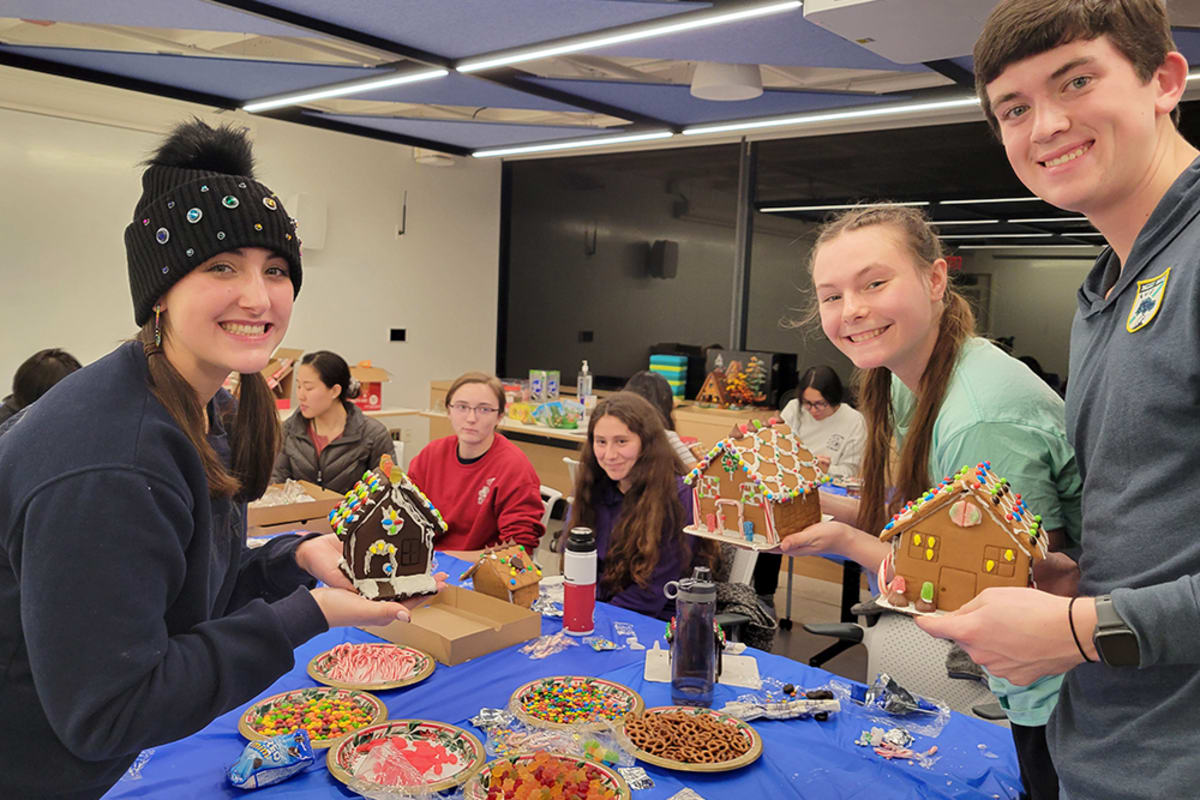 MIT students gathered at Wellbeing Lab for craft night with boba tea and community activities