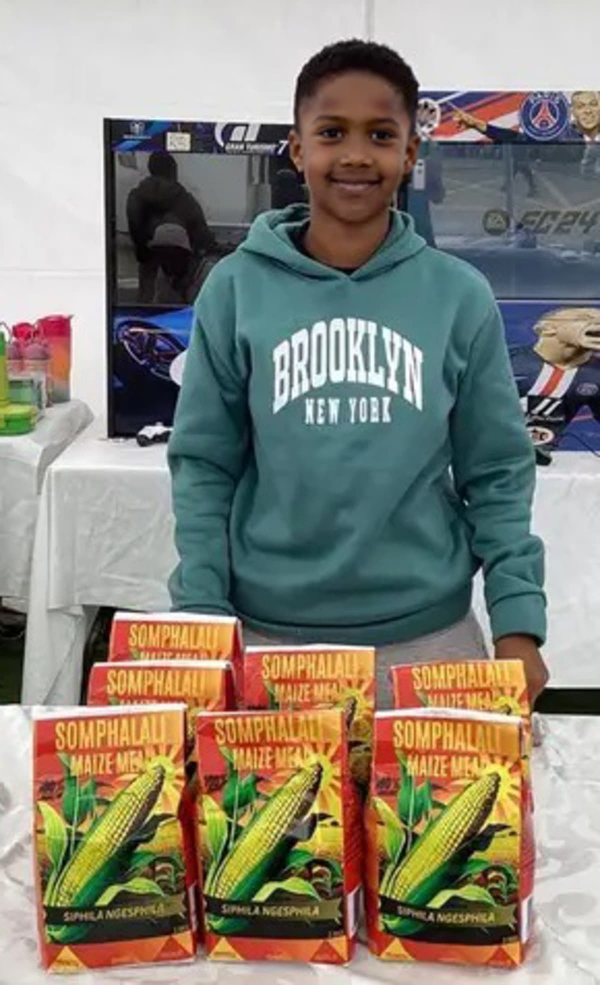 Thando Masutu standing at her maize-milling facility in KwaNdebele, South Africa