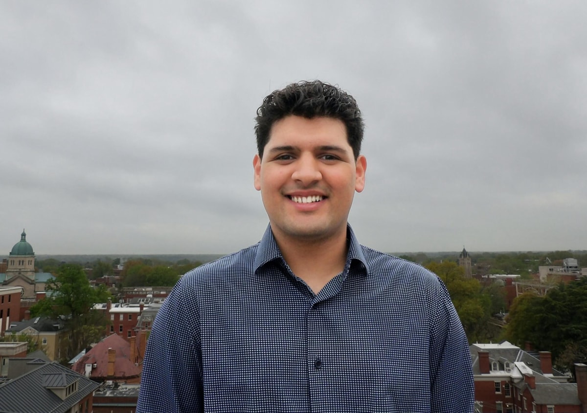 College student Rohit Paradkar smiling at camera, VCU Goldwater Scholarship recipient studying cancer research