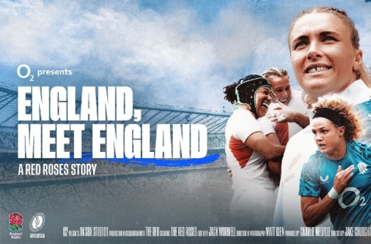 England's Red Roses women's rugby team celebrating their 2025 World Cup championship victory