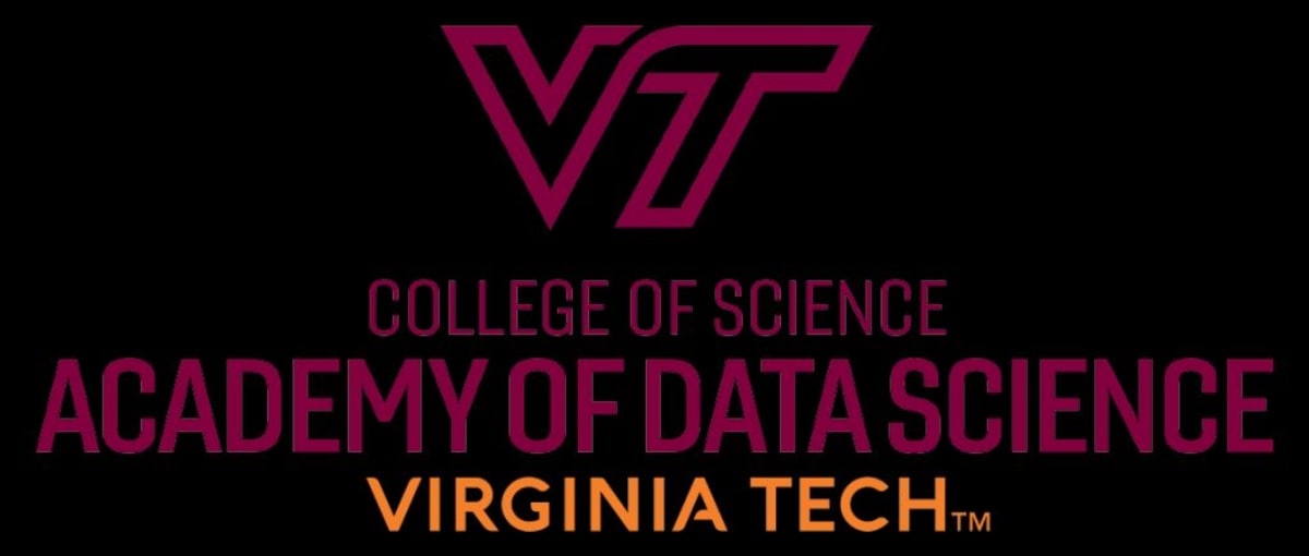 Researchers collaborating on data science project with computers and complex data visualizations displayed