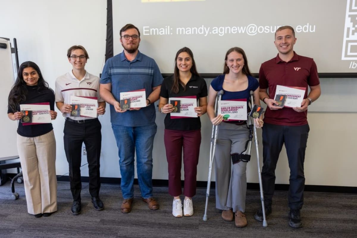 Virginia Tech engineering students gathered at scholarship ceremony in Kelly Hall