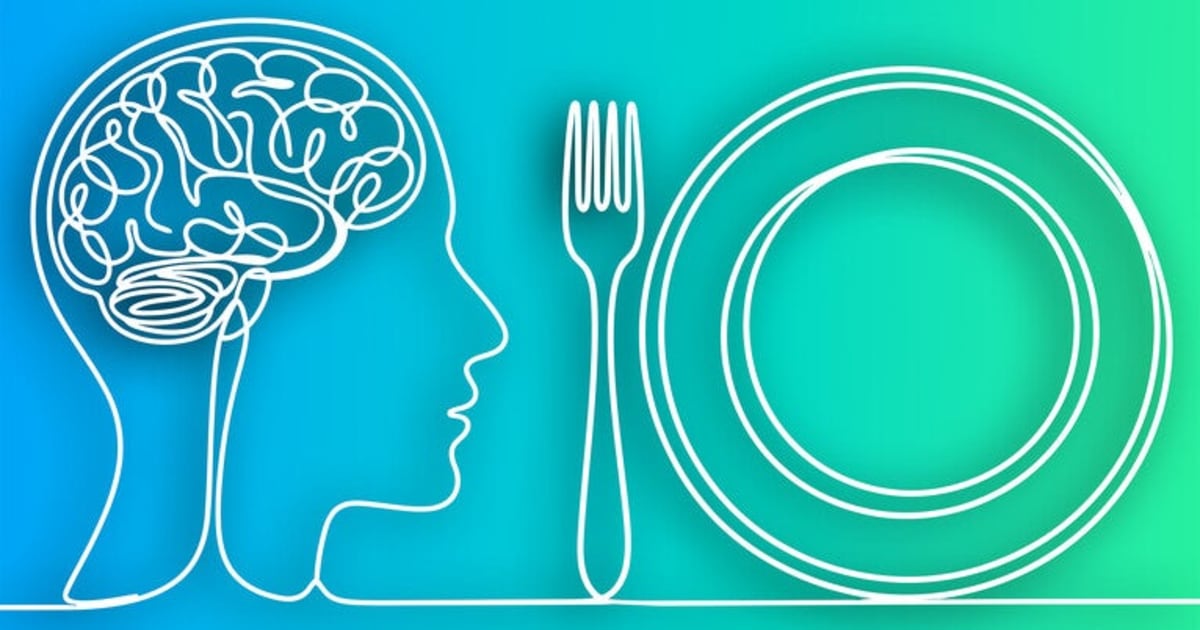 Microscopic view of brain neurons highlighting neural pathways involved in hunger and metabolism