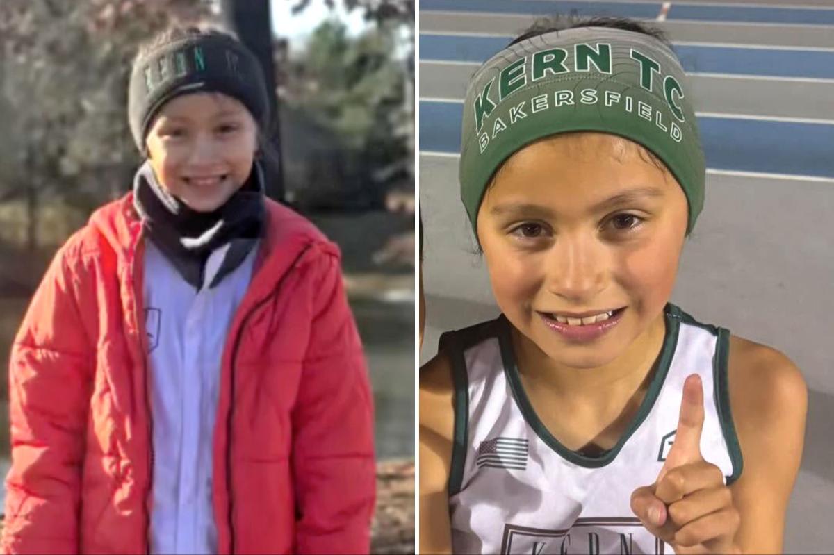 Seven-year-old Emelie Chavez smiling and celebrating after breaking world record at California track meet