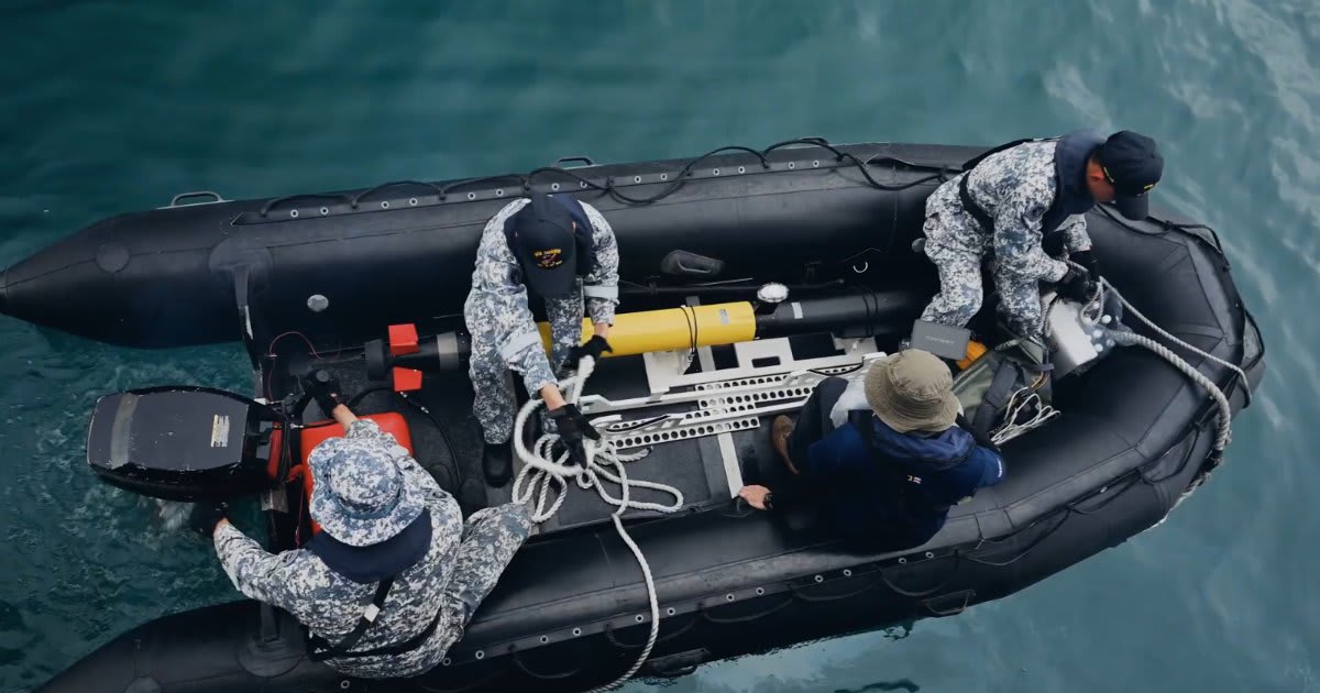COMET-MCM autonomous underwater drone used by Singapore Navy for mine detection operations