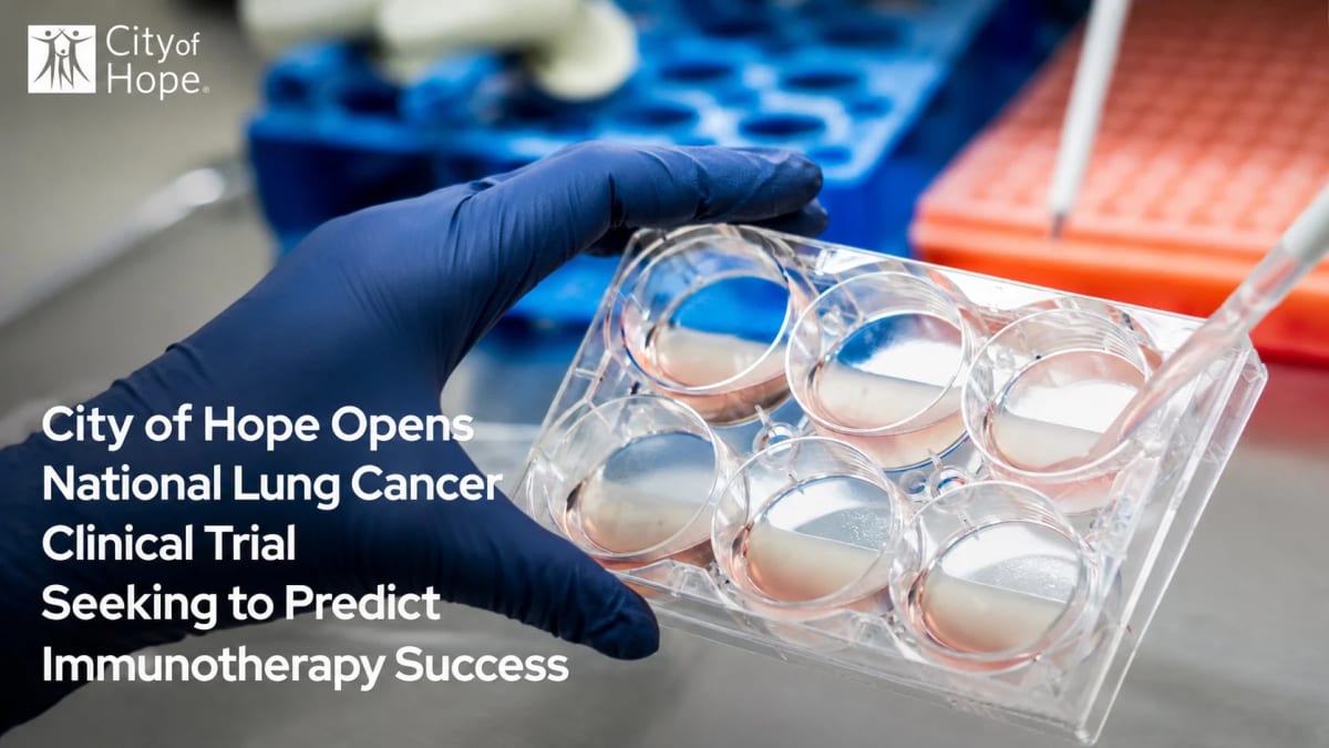 Medical researchers examining lung cancer treatment data in modern laboratory setting