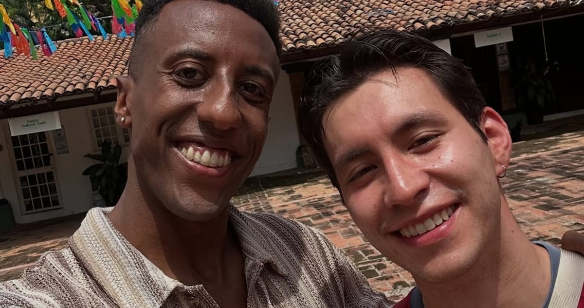 Team USA runner Yared Nuguse smiling with boyfriend Julian Falco in casual photo