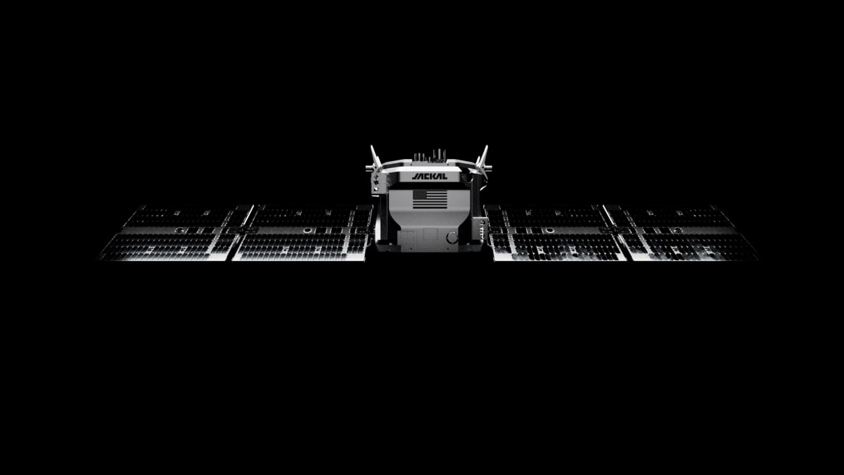 Jackal autonomous spacecraft performing orbital maneuvers and tracking operations in space