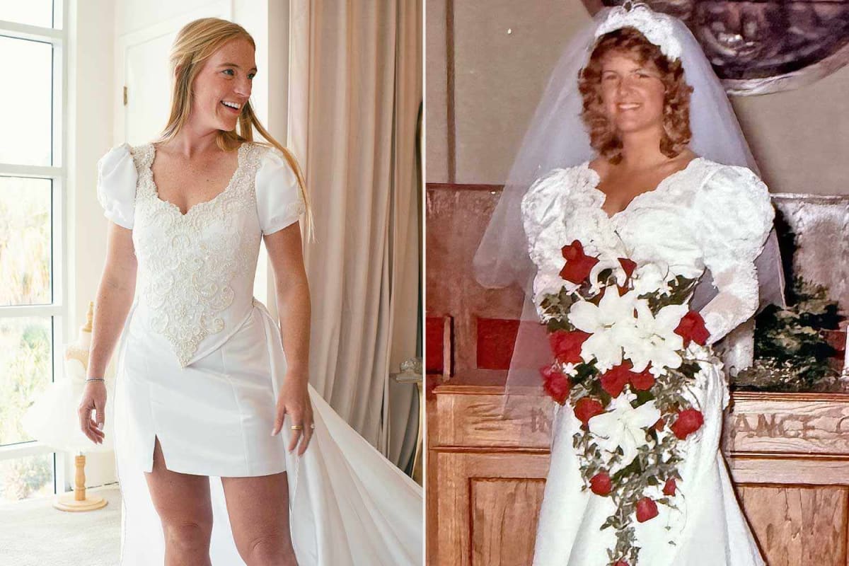 Bride Transforms Mom's 1989 Dress into Rehearsal Outfit