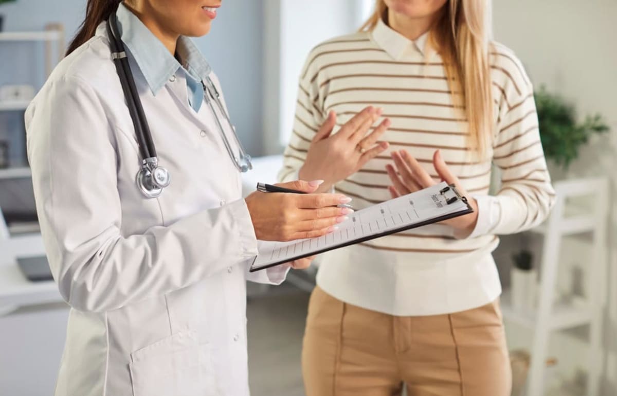 Medical researcher in laboratory working on endometriosis treatment development and testing