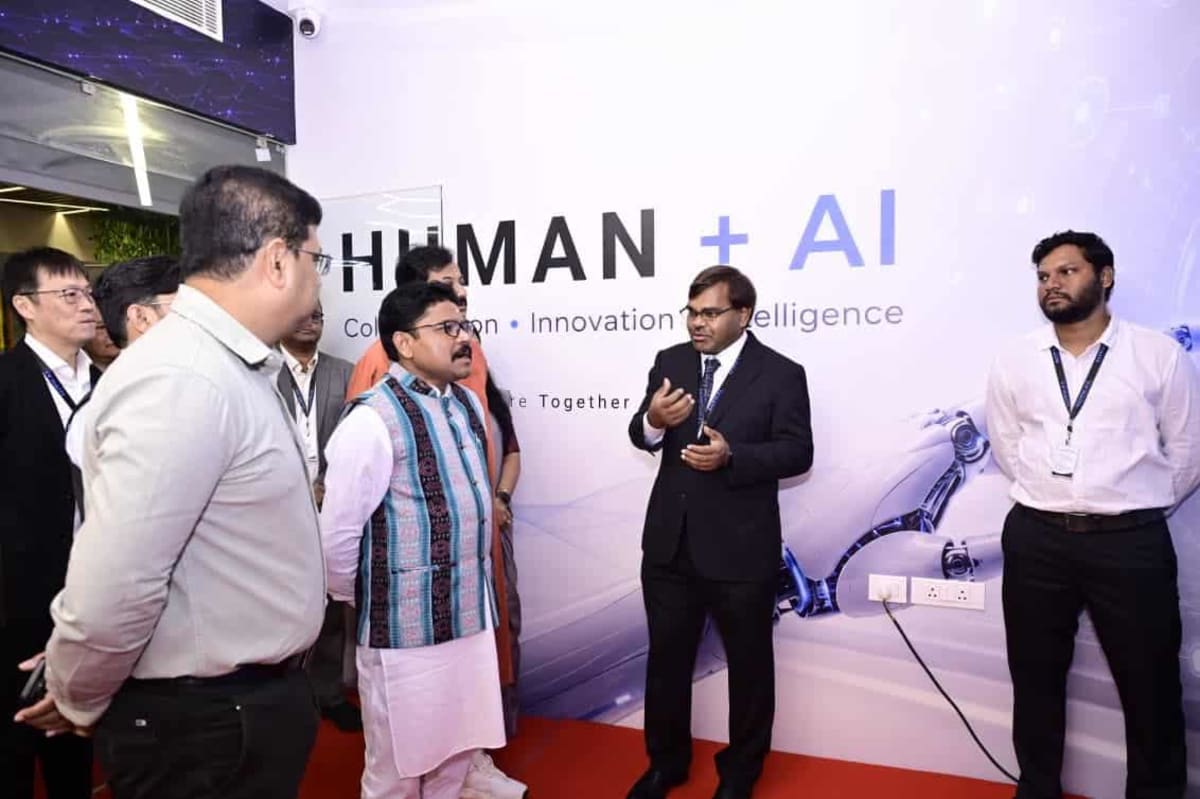 Modern technology training center with students learning robotics and artificial intelligence in Odisha, India