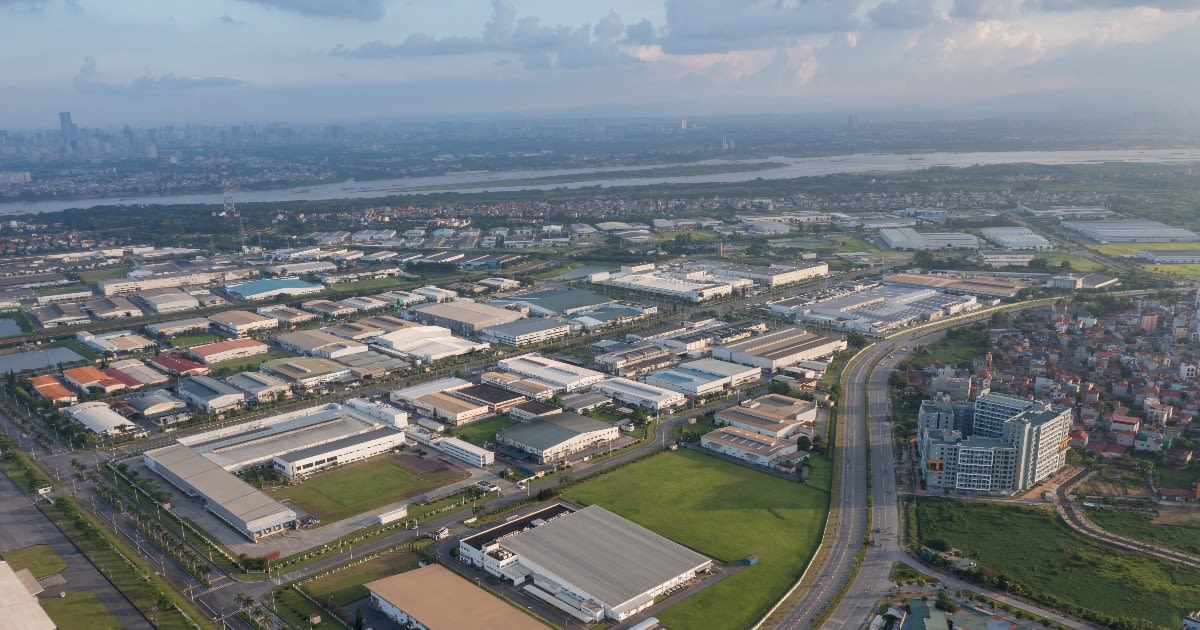 Aerial view of Cat Lai container harbor and industrial port in Ho Chi Minh City, Vietnam