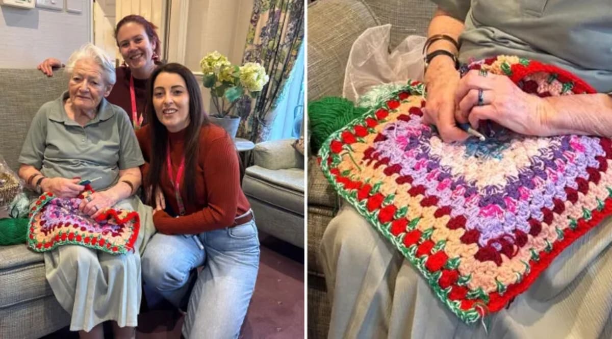 Blind Woman Crochets 100 Blankets for Babies Who Saved Her Sight
