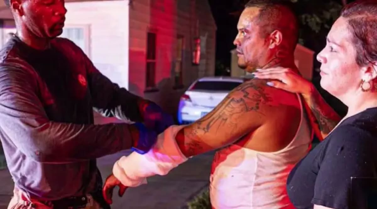 Leon Segura standing outside, the heroic stranger who rescued two children from a burning home