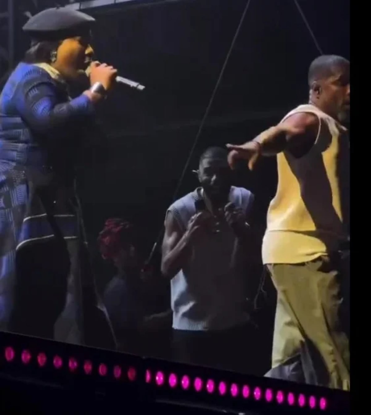 Kirk Franklin and Mercy Chinwo performing together on stage at gospel music festival