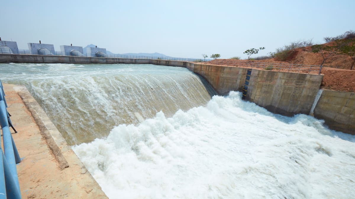 Water flowing through advanced monitoring equipment at sustainable manufacturing facility in India