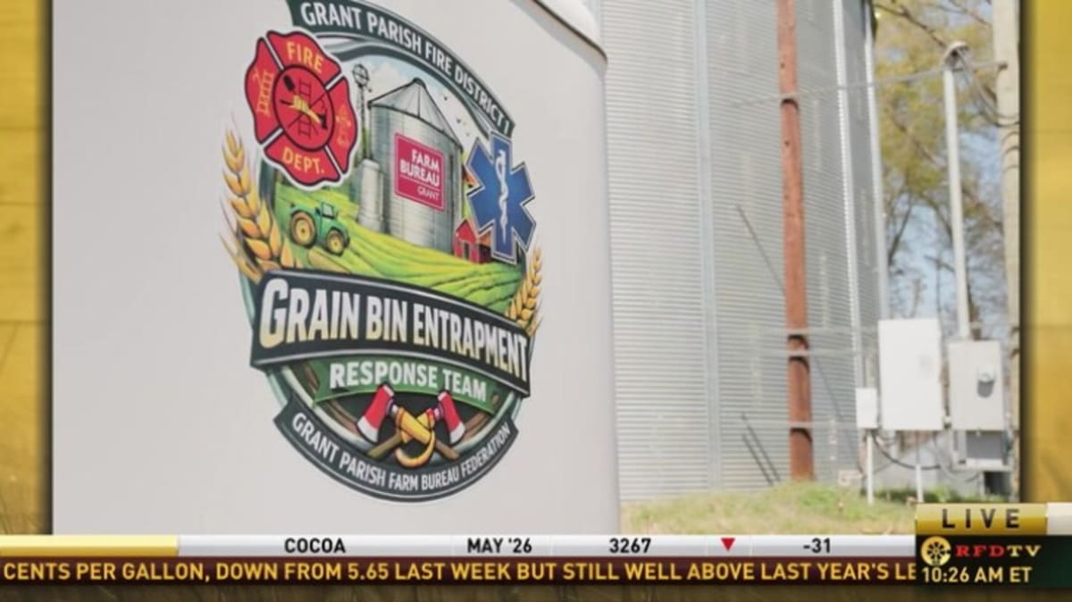 Grain bin rescue trailer with specialized equipment for saving trapped farmers in rural Louisiana