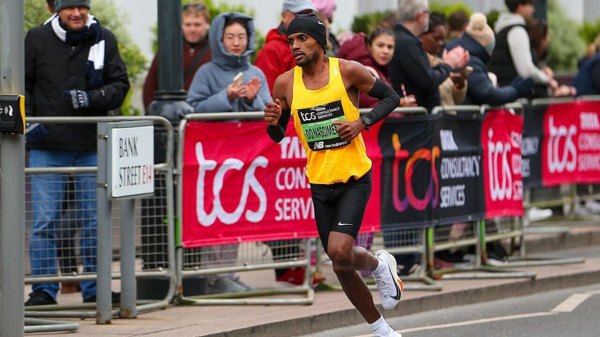 Brazilian Olympic marathoner Daniel Ferreira do Nascimento running during international competition