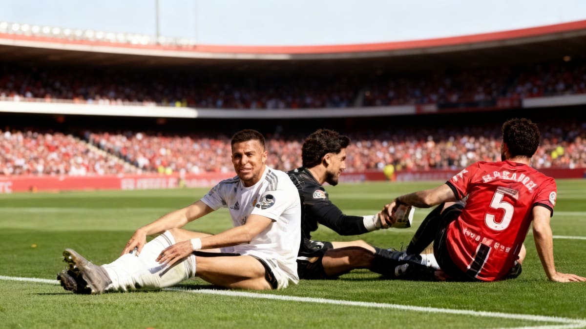 Michigan basketball player celebrates semifinal victory during March Madness tournament game