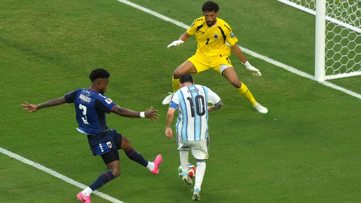 Cape Verde goalkeeper Vozinha makes a save against Argentina during thrilling World Cup match