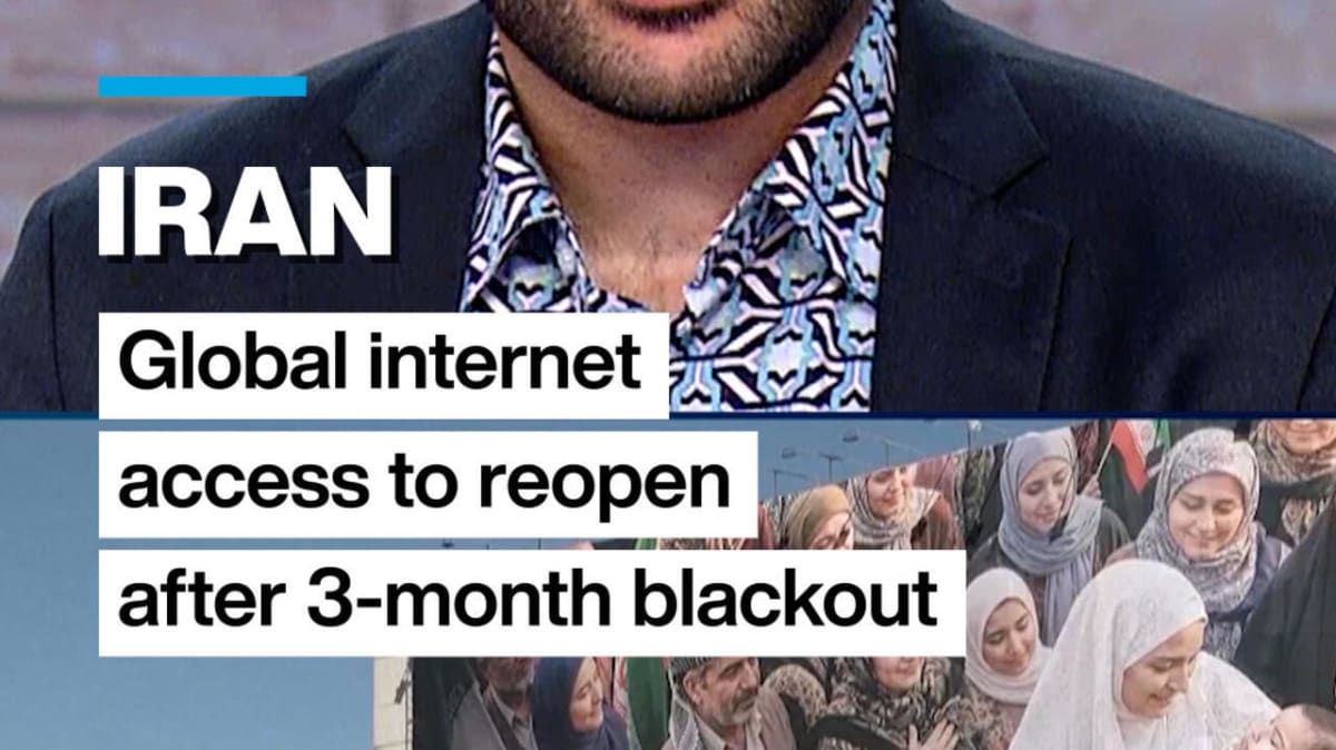 Person using smartphone to connect to internet in Iran after months-long blackout ends