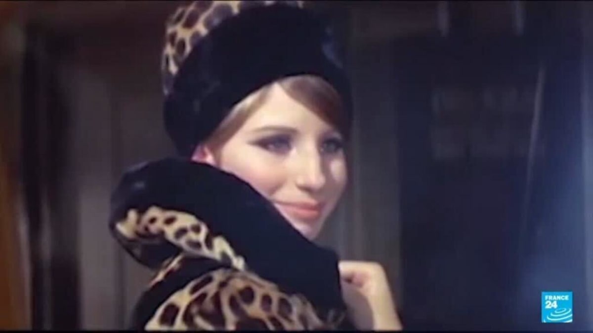 ** Barbra Streisand at Cannes Film Festival receiving prestigious Palme d'Or cinema award