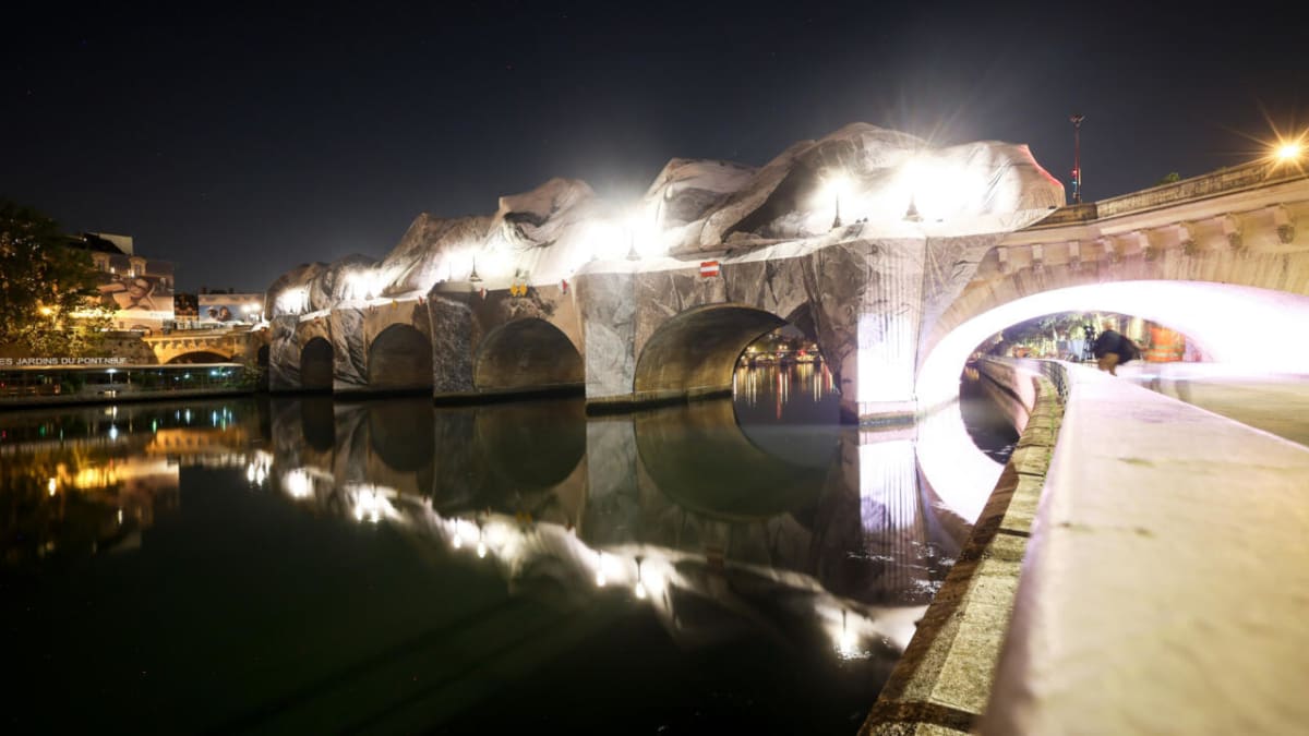 Artist JR Wraps Paris Bridge in Giant Inflatable Cave