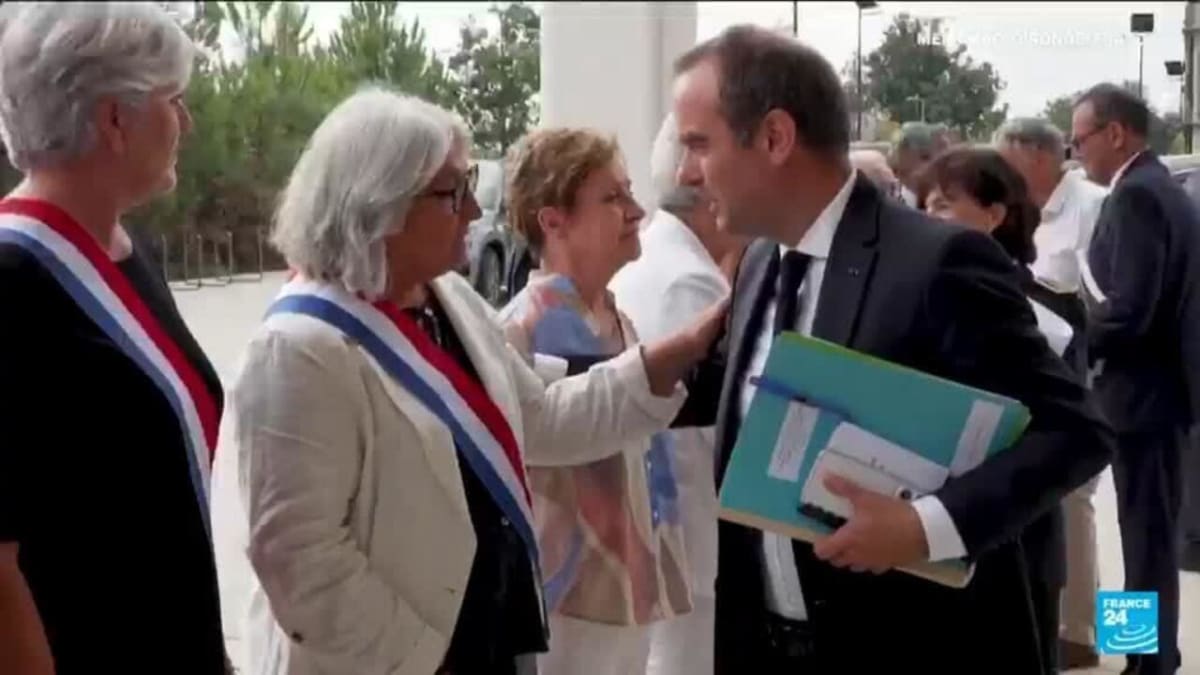 French Prime Minister visiting wildfire-damaged community in southern France to announce relief funding