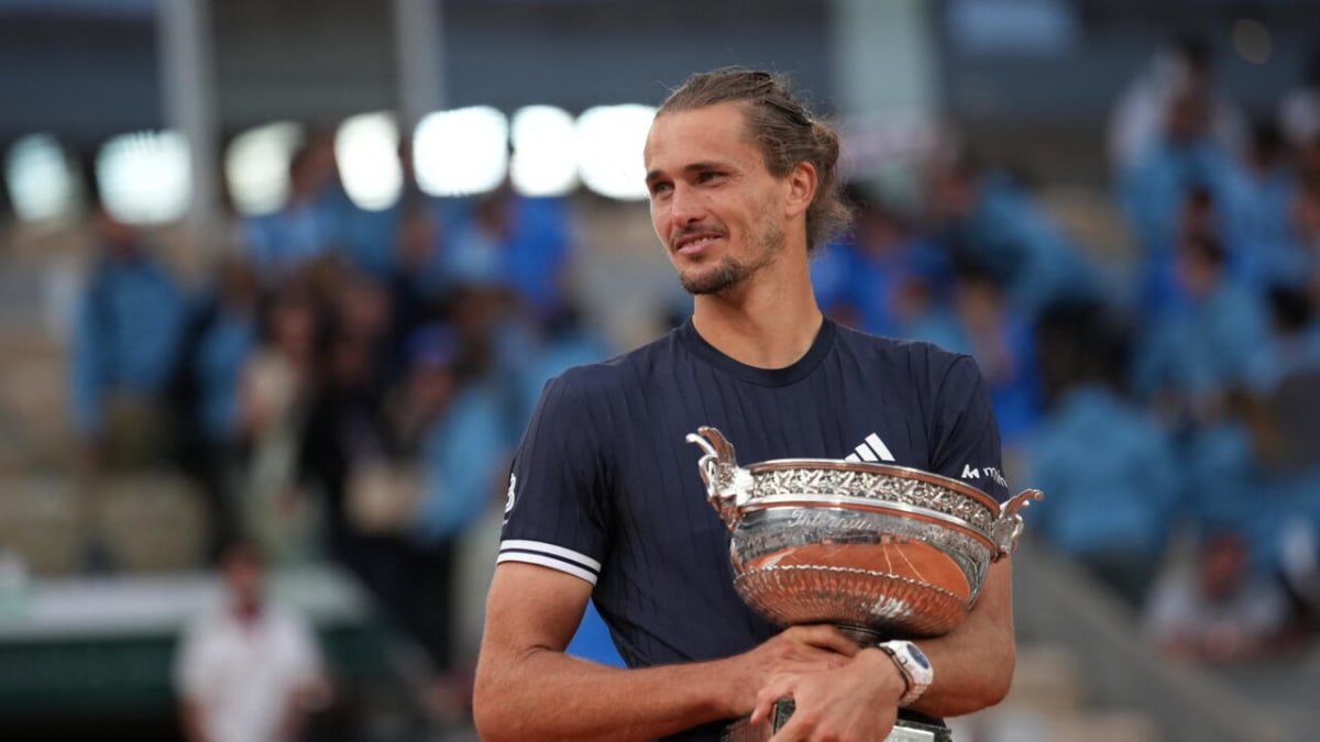 Alexander Zverev holds French Open trophy after defeating Flavio Cobolli in Paris final
