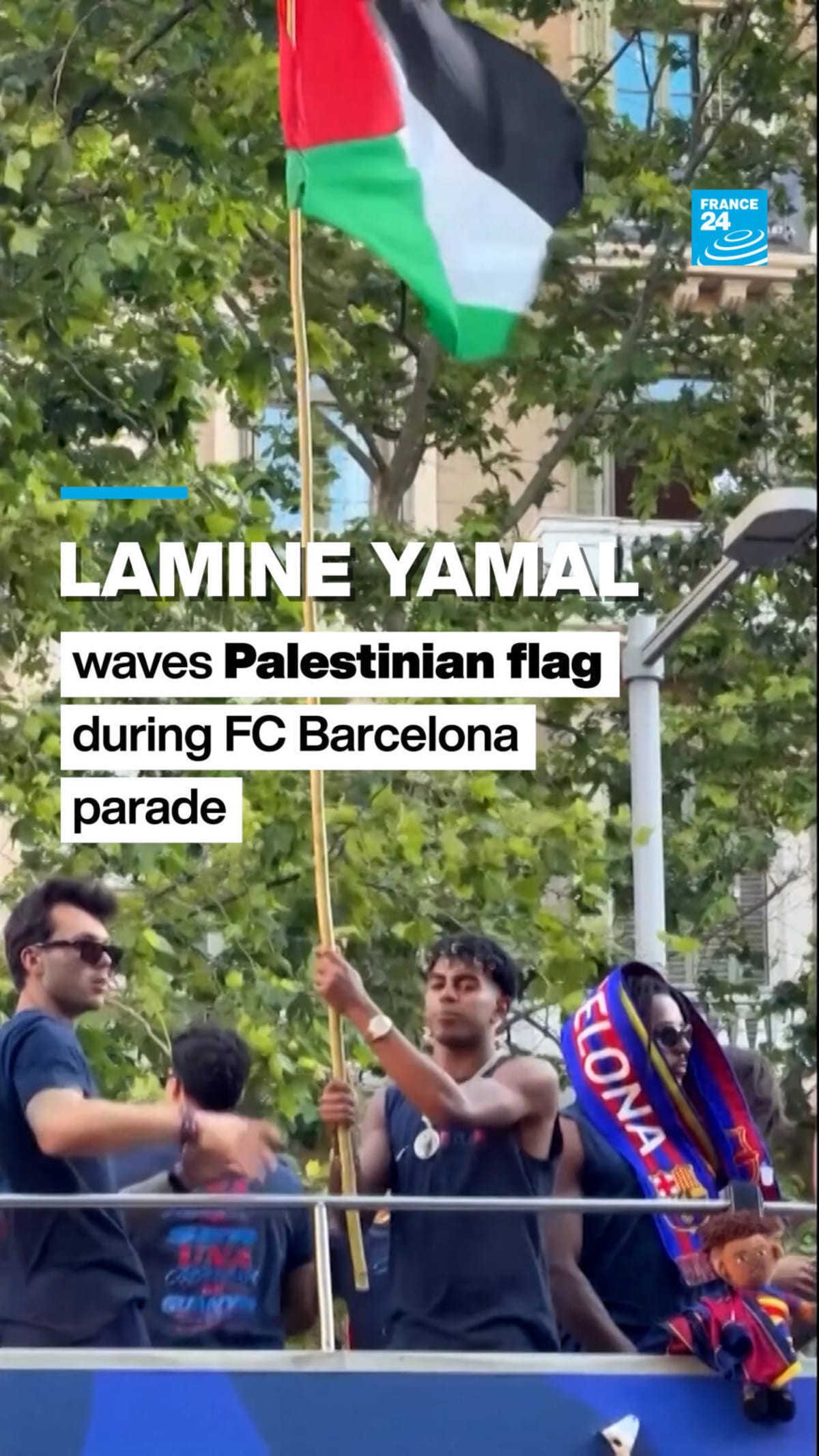 Yamal Waves Palestinian Flag at Barca Title Celebration - Image 2