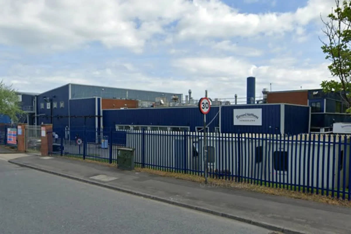 Exterior view of Bernard Matthews food production facility on Leechmere Industrial Estate in Sunderland