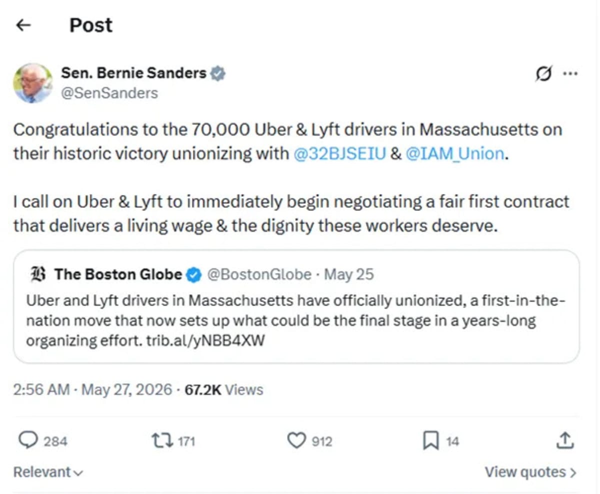 70,000 Uber and Lyft Drivers Win Union Rights in Massachusetts - Image 3
