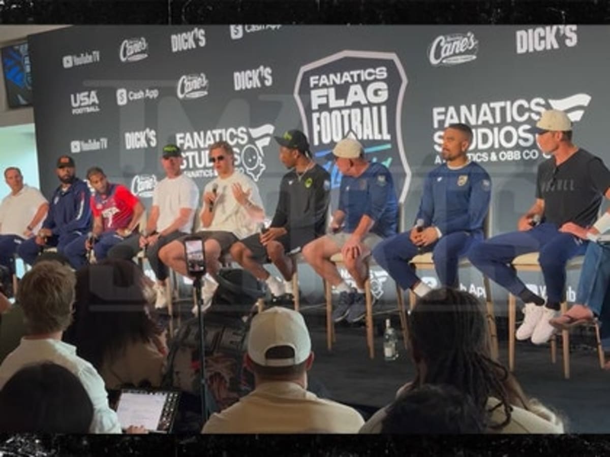 Cincinnati Bengals quarterback Joe Burrow speaking at press conference about Olympic flag football opportunity