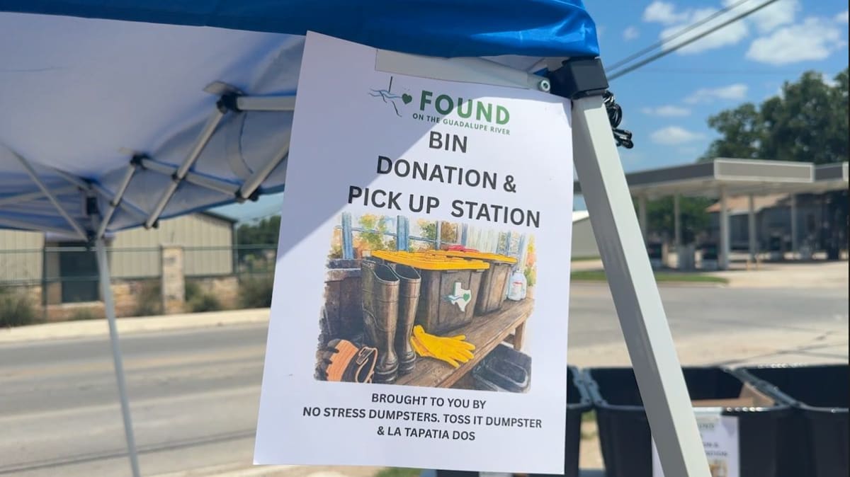 Volunteers distributing storage bins and supplies to Texas Hill Country flood survivors in Kerrville