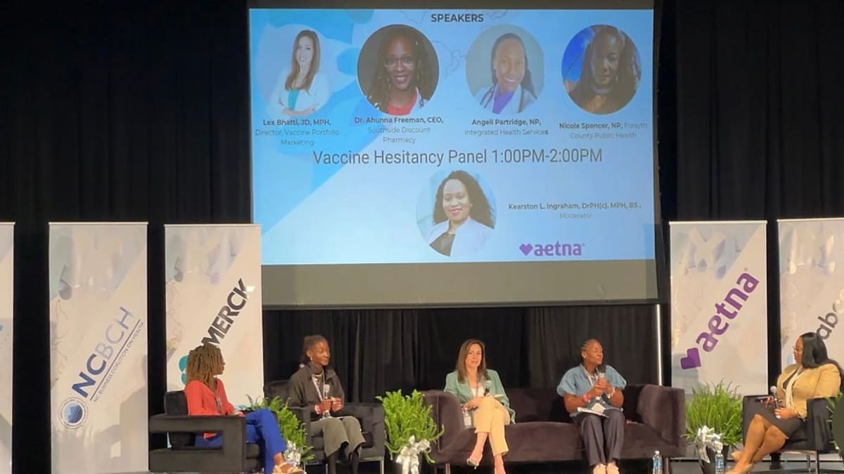 Mobile health clinic van parked outside Winston-Salem State University ready to serve rural communities