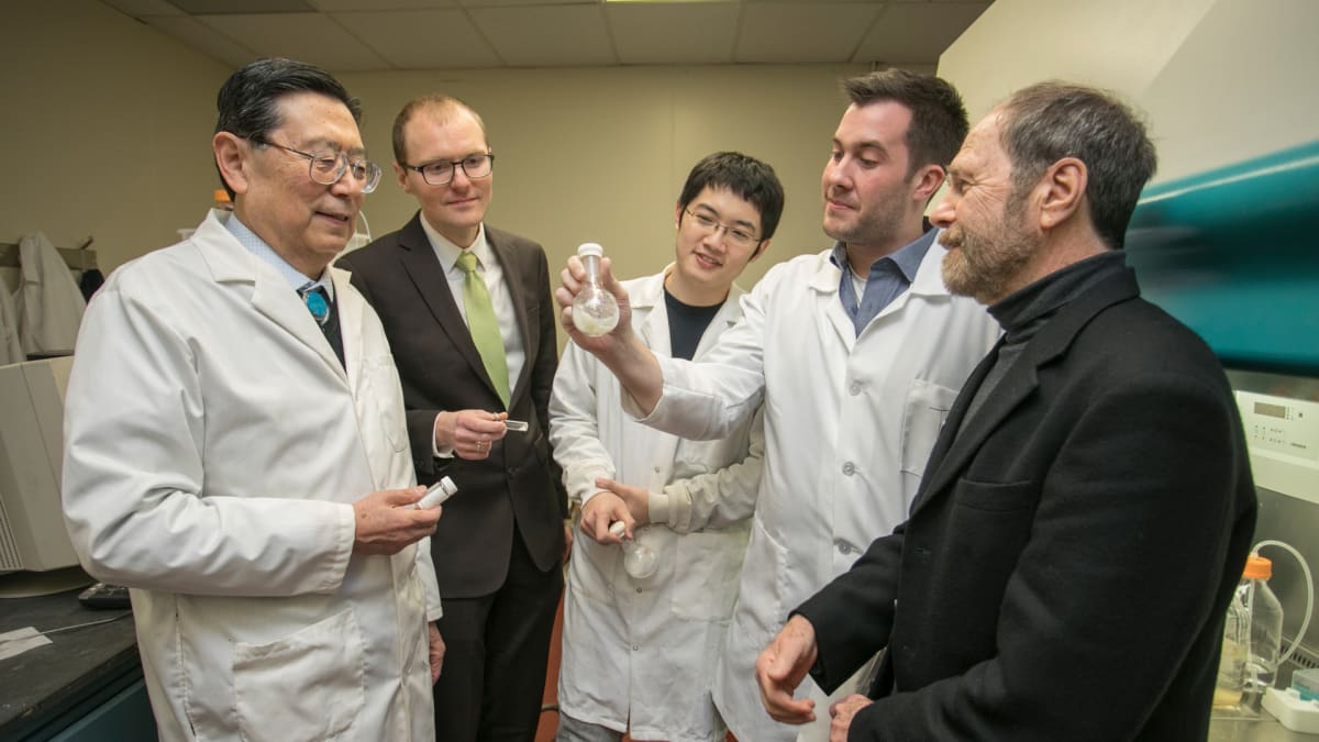 Stony Brook University researchers working in biomedical laboratory developing non-opioid pain medication