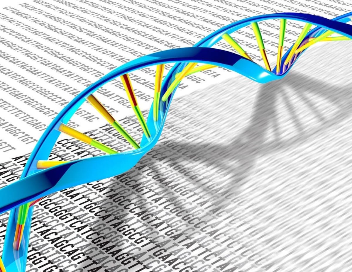 DNA double helix structure showing genetic variations that influence medication response and disease risk