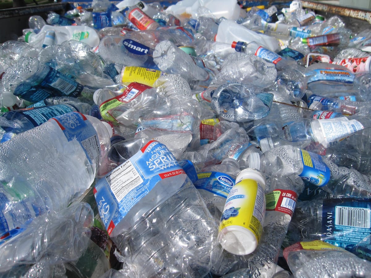 Plastic bottles and containers ready for recycling using new nano-technology breakthrough