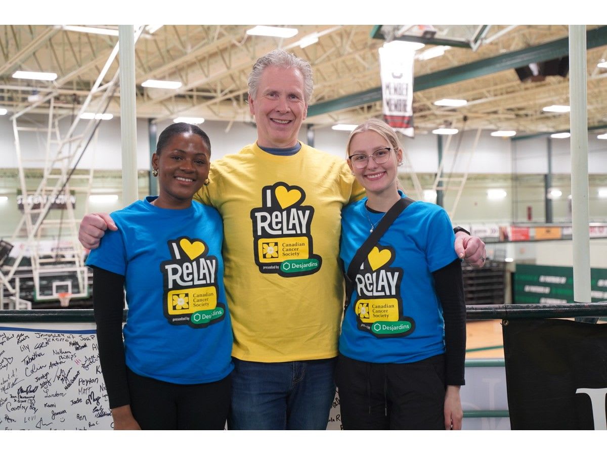 Cancer survivors and students gathered at indoor track for UPEI Relay for Life fundraising event