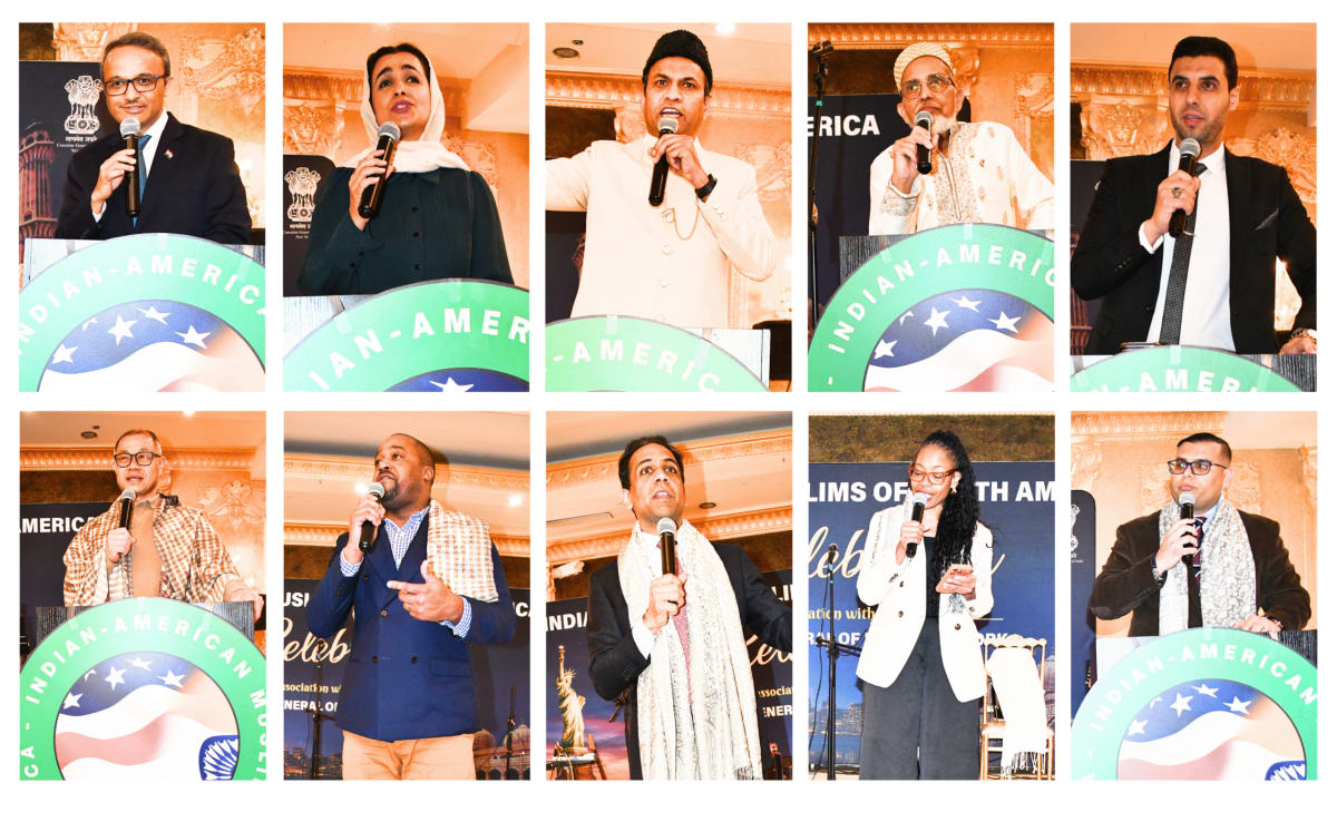 Diverse group of diplomats, officials, and community leaders at New York Eid celebration