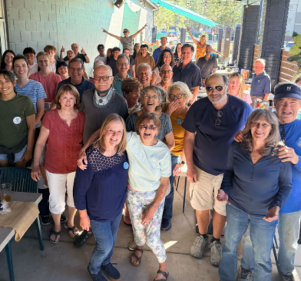 Volunteers gathered together celebrating their community service work in South Lake Tahoe, California
