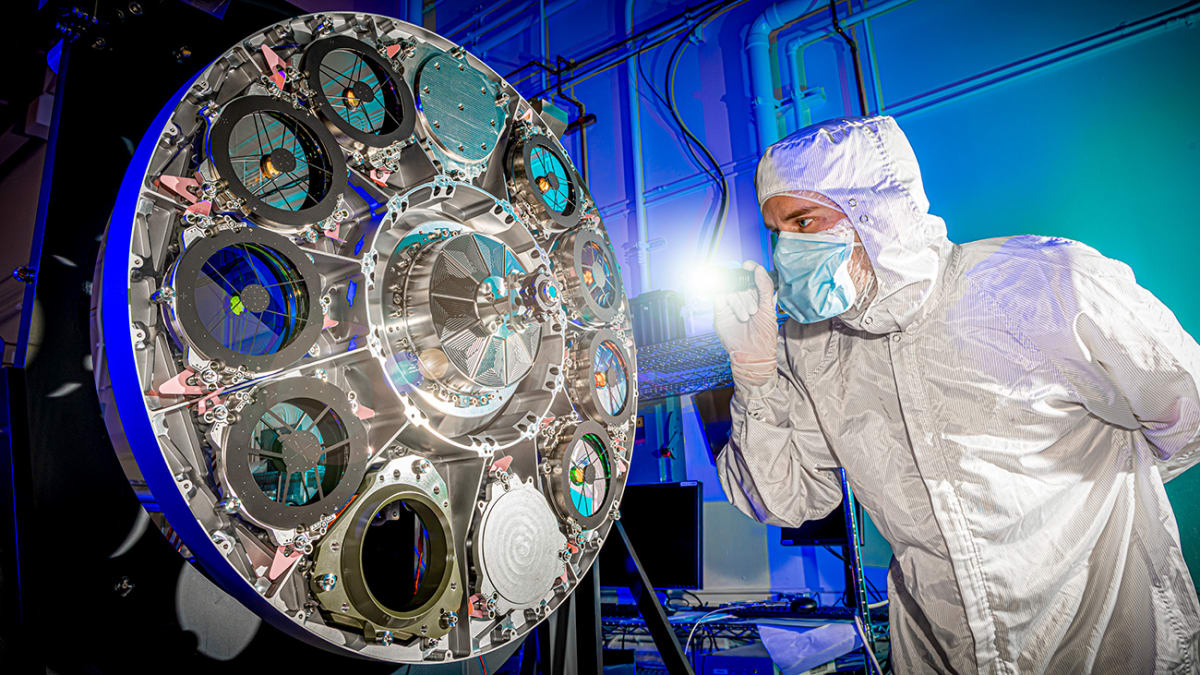 Nancy Grace Roman Space Telescope's Wide Field Instrument in clean room during assembly
