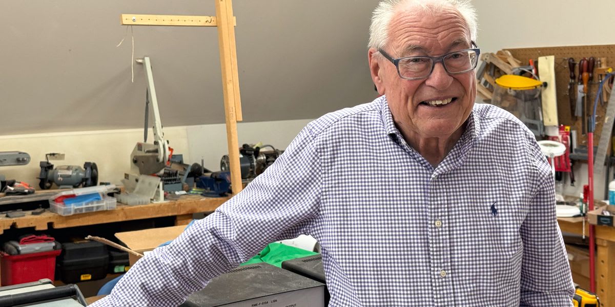 Elderly man with white hair smiling, IEEE Life Member David Weston, retired electromagnetic compatibility consultant