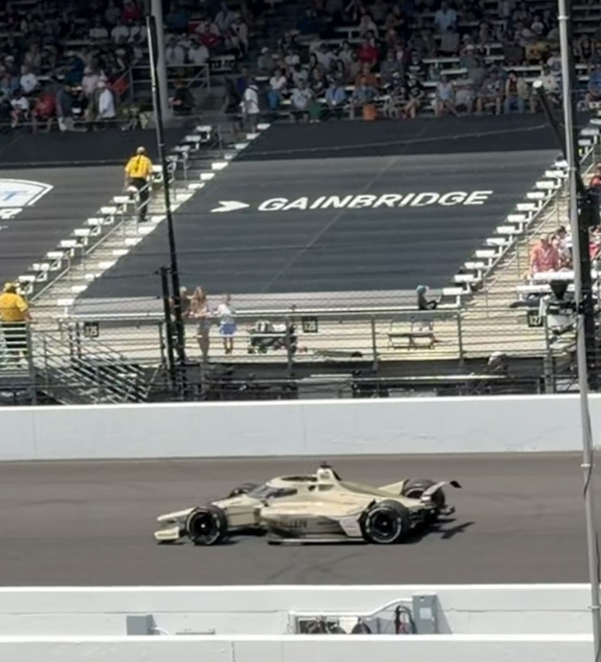 Felix Rosenqvist celebrates his historic Indianapolis 500 victory at Indianapolis Motor Speedway